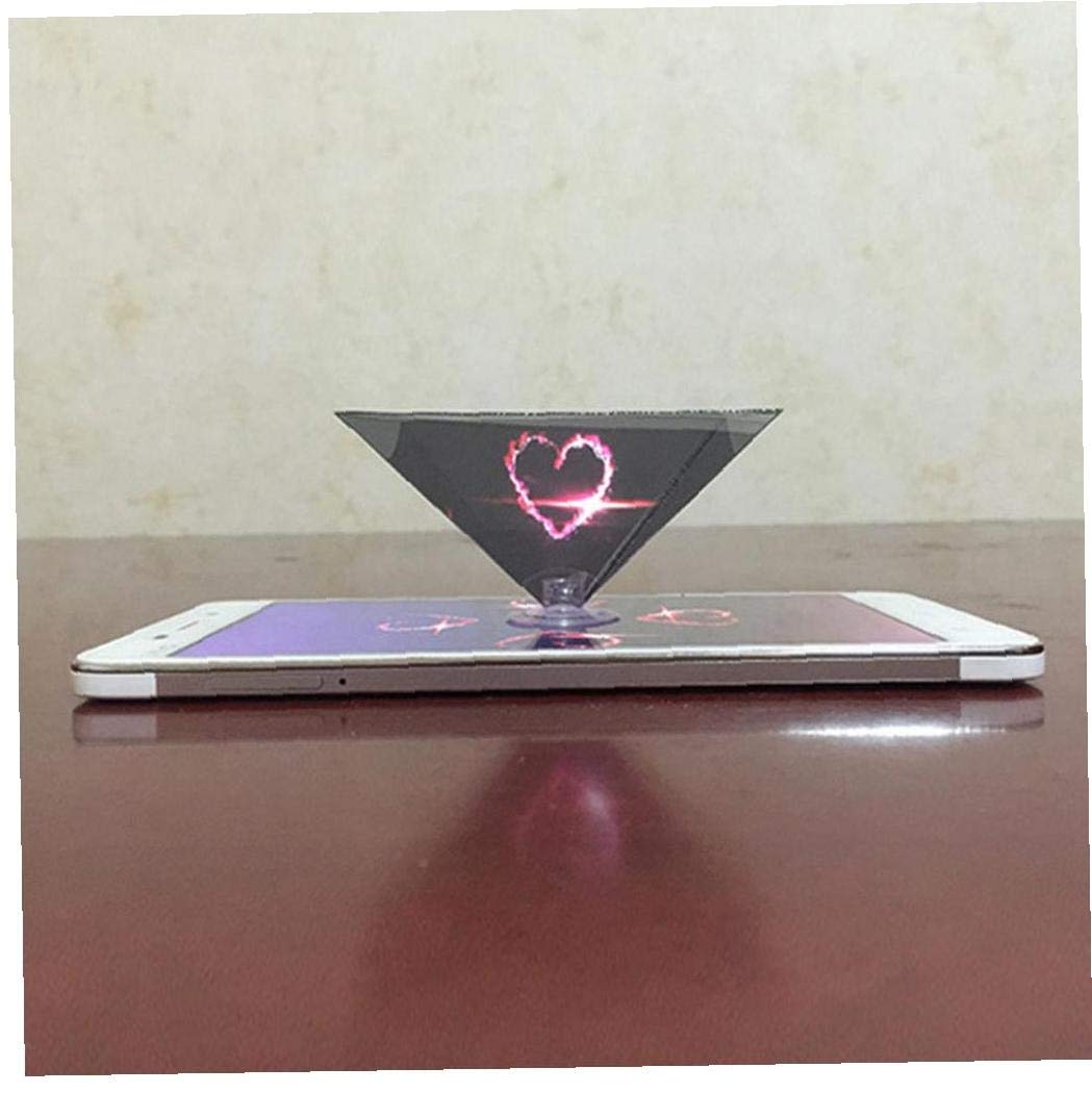 Il Video Proiettore 2 Pc 3D Ologramma Piramide Banco di Mostra Universale per Il Telefono Mobile