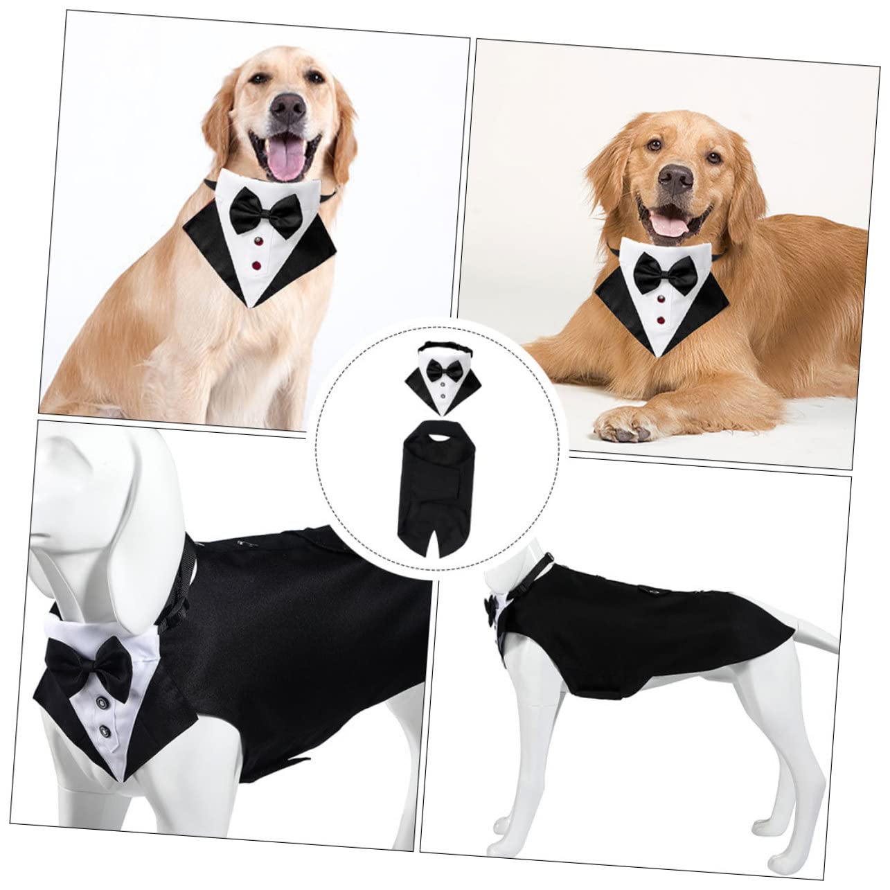 FRCOLOR 3sätze Hundekostüm Mit Anzug Und Bandana Elegantes Outfit Für Hochzeiten Und Formelle Anlässe Verstellbar Leicht Für Kleine Und Große Hunde Haustier Dekoration Teilig