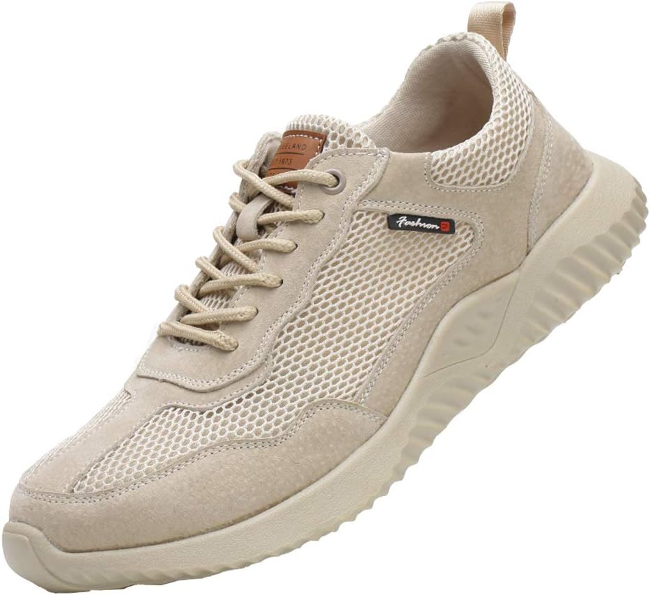 Gainow Men’s, Women’s Safety Shoes, Steel Cap Safety Work Shoes, Accident-Proof, Breathable, Lightweight, Comfortable Trainers, White EU43/UK9