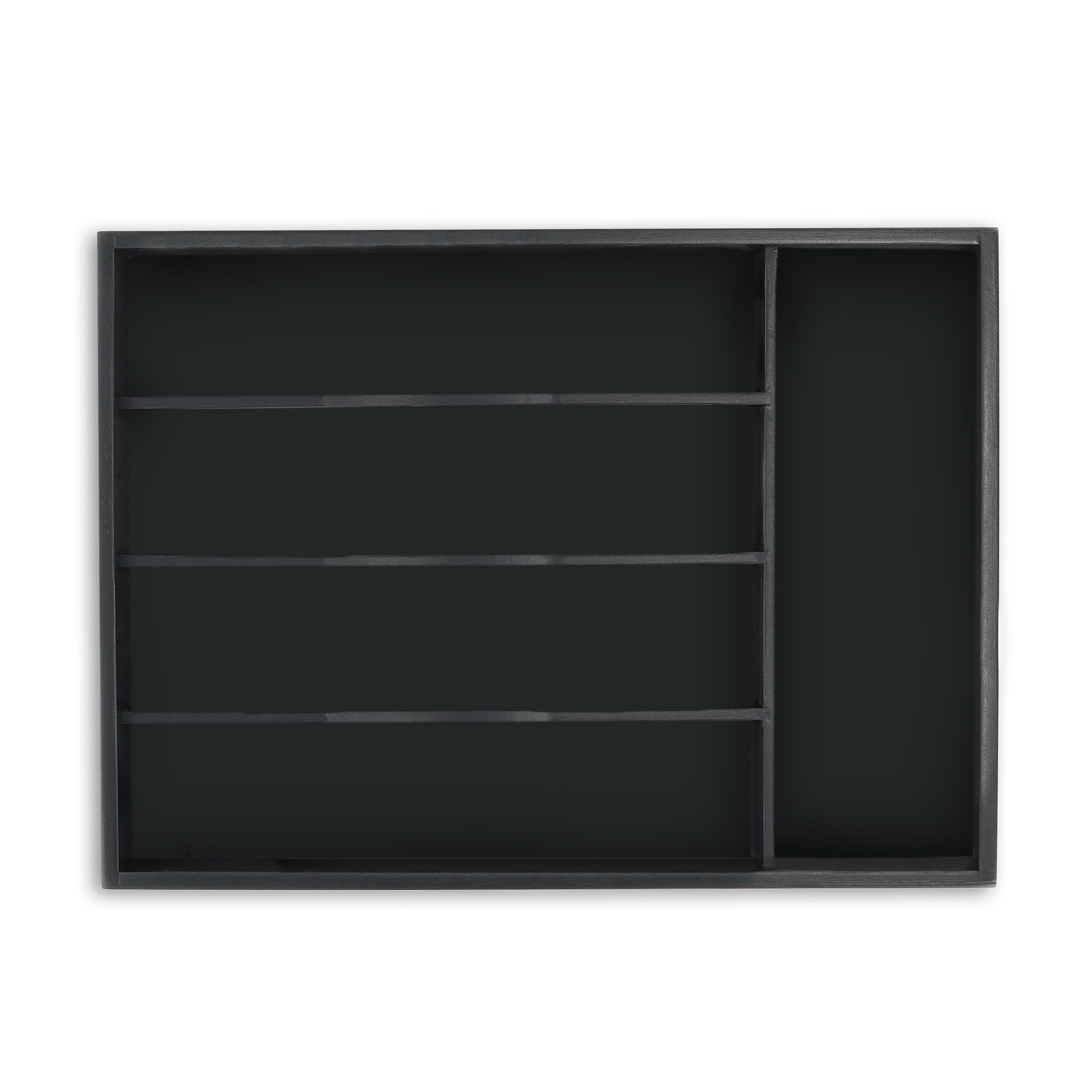Rangement tiroir en bambou noir Relaxdays pour stopper le désordre des ustensiles