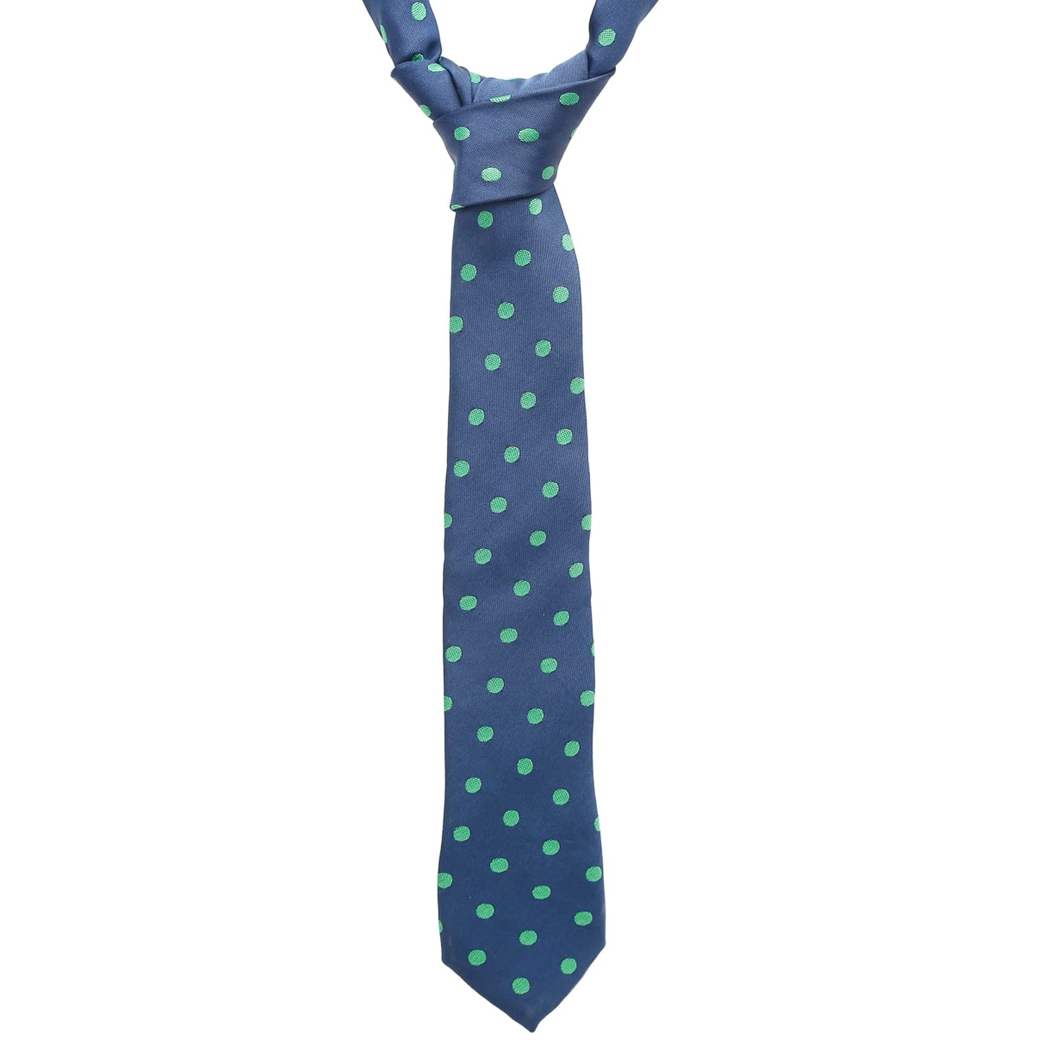 LOUIS STITCH Mens Polka Dot Blue Italian Silk Necktie Set With Pocket Square and Gold Pin (Suit Accessories) (Czech) 3