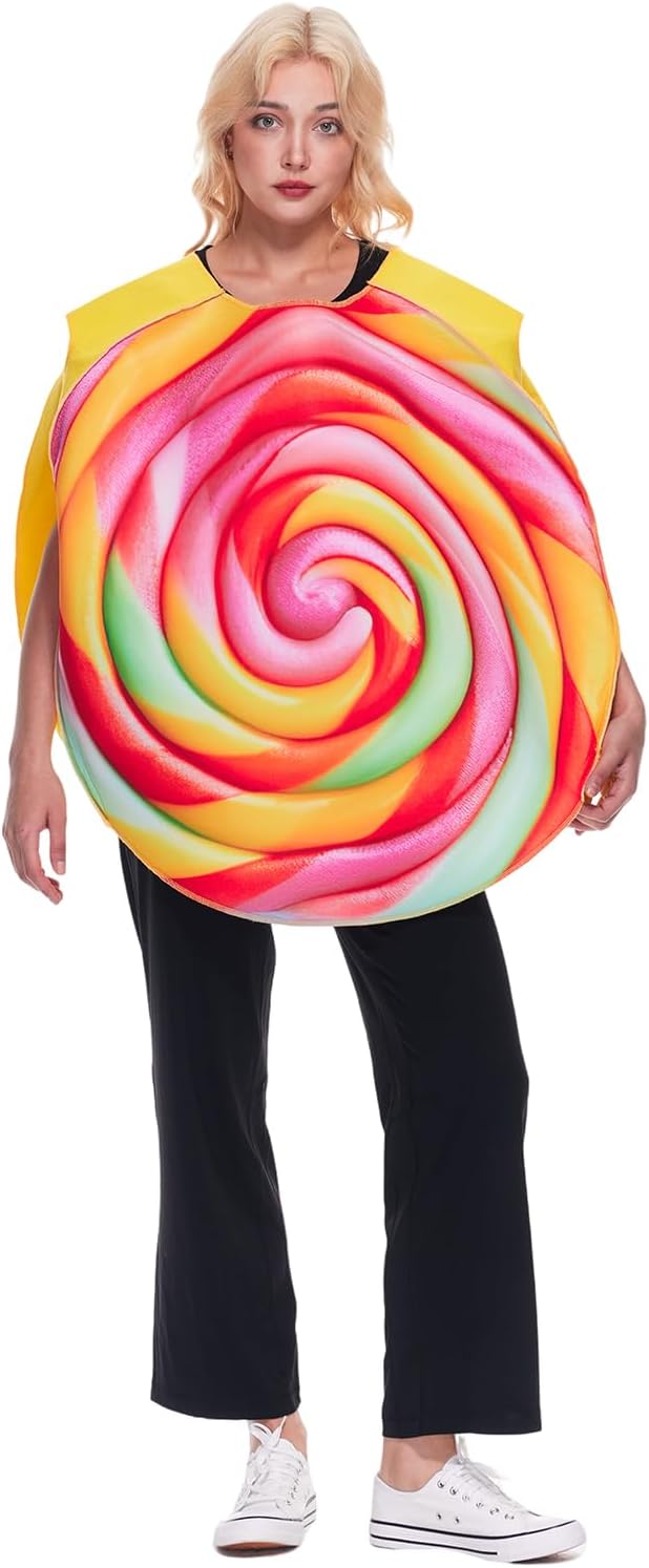 EraSpooky Adult Lollipop Costume Halloween Rainbow Candy Outfits for Men and Women - Image 4