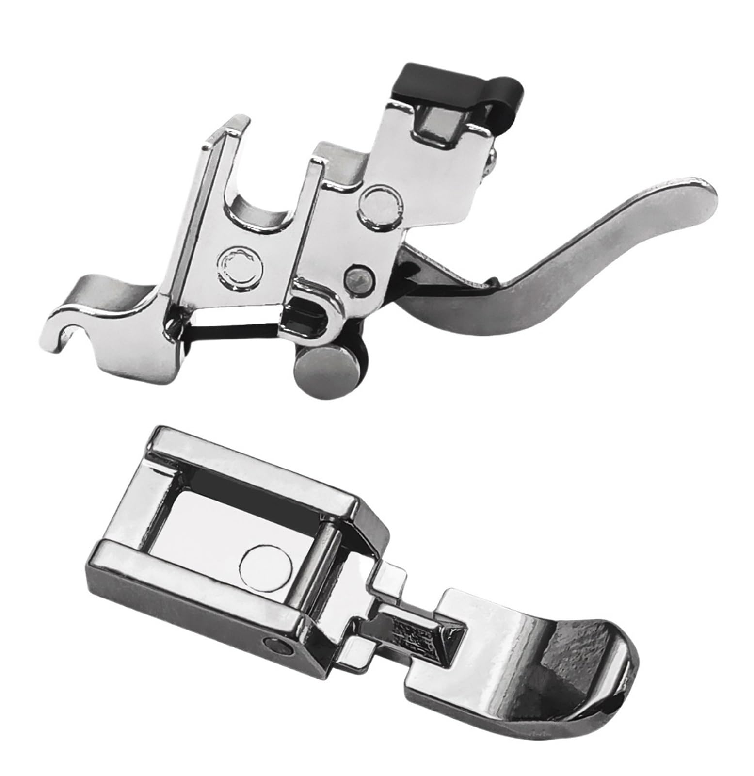 2 PCS Snap On Low Shank Adapter Foot with Zipper Presser for Household Sewing Machine Accessories(2)