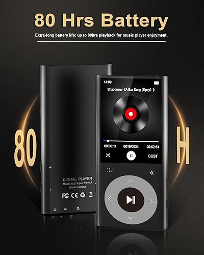 Miniatura 5 de Reproductor MP3 de 64 GB con pantalla Bluetooth de 2.4 pulgadas, sonido de alta fidelidad sin pérdidas, reproductor de mp3 Bluetooth, altavoz