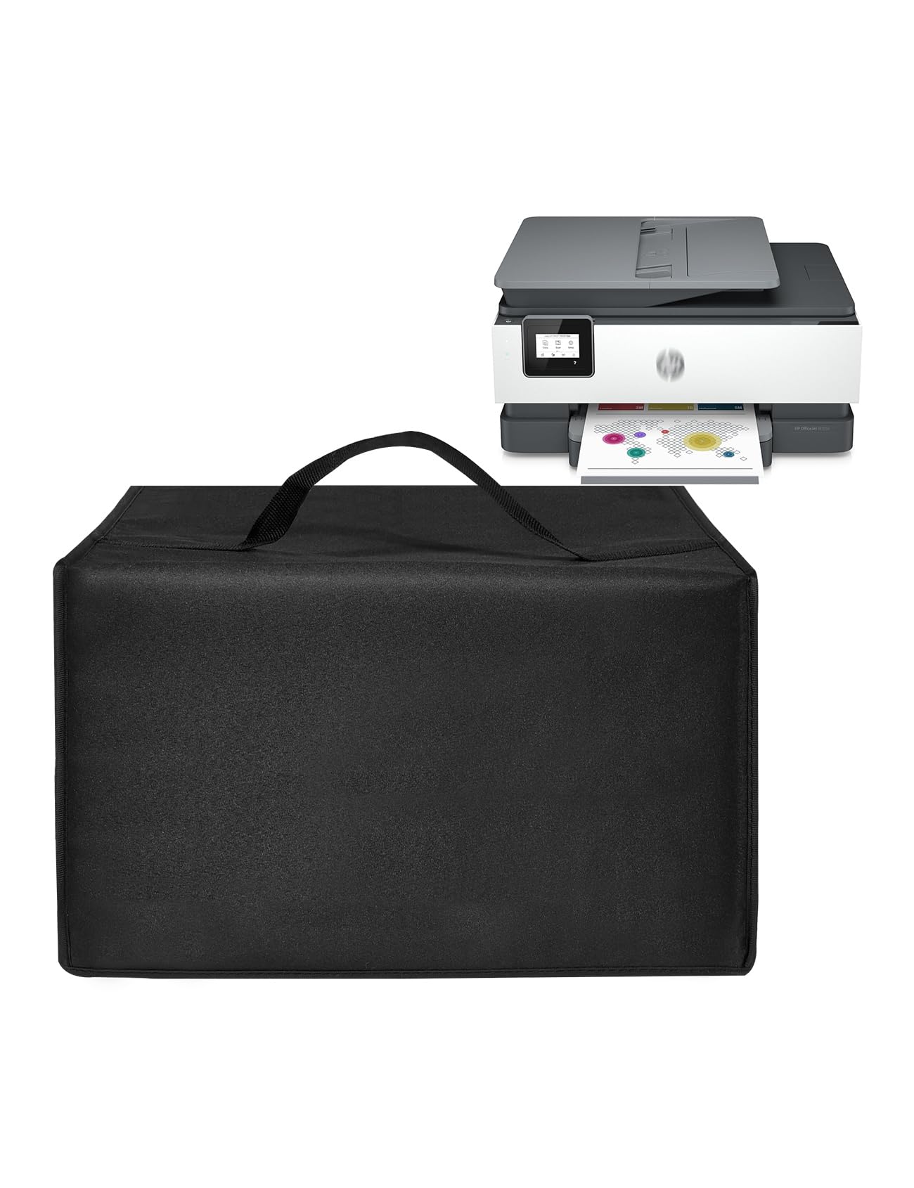 Printer Dust Cover Phone Printer Cover Dustproof Anti-Static Nylon Lid for HP Officejet Pro 9125e/8139e/8135e/8015e Wireless Color All-in-One Inkjet Printers (Black)