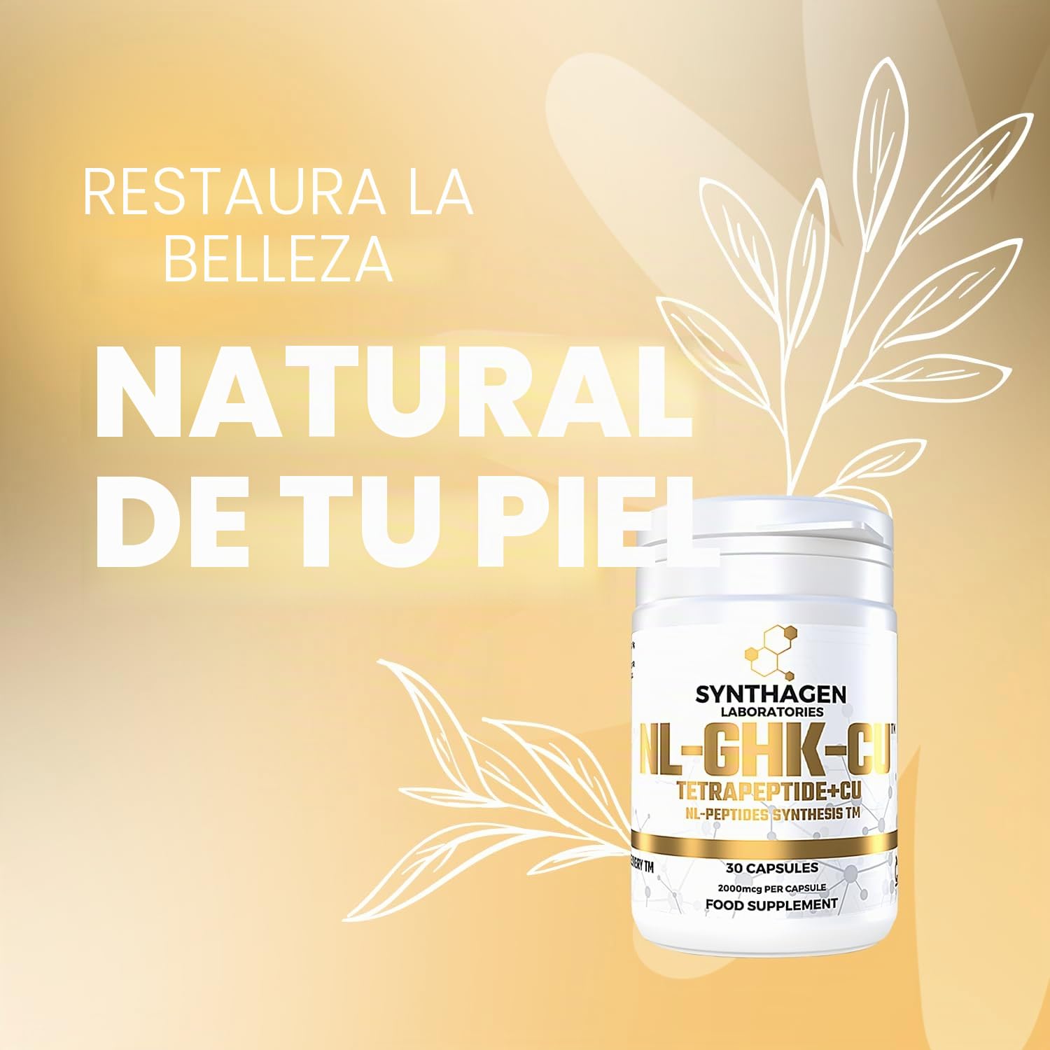 NL-GHK-CU - TRIPÉPTIDO + CU - Para la Regeneración de la Piel - Para el Tratamiento de Arrugas y Cicatrices - Péptidos para la Piel - Para el Crecimiento y Grosor del Cabello