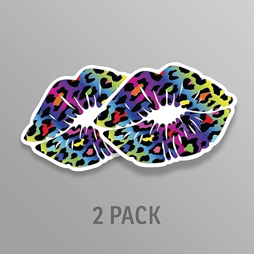 Miniatura 2 de MKS2116 - Calcomanías de vinilo con estampado de leopardo de guepardo colorido (paquete de 2) – Adhesivo de vinilo – Coche camión, camioneta, SUV,