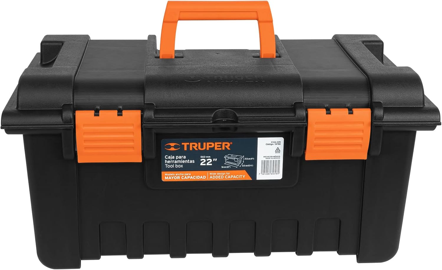 TRUPER CHA-22N 4.9Lb Extra-Wide Toolboxes Orange 22"X12 1/2"X11"