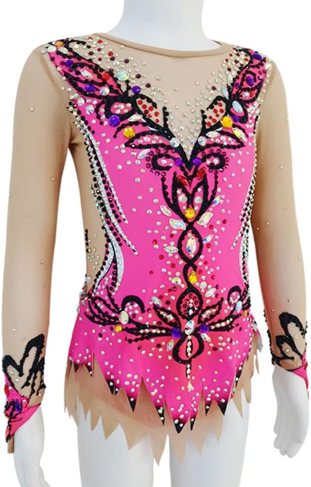 LIUHUO Fuchsia Rhythmic Gymnastics Clothing Professional Athletic Girl Stage Outfit