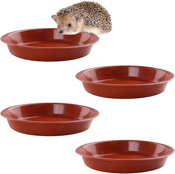 4 Stück Hedgehog Food & Water Bowl 13cm Breite Low-Profile 2cm Tiefe Design Wetter & Frostbeständig geeignet für Outdoor Wildlife Garden Verwendung