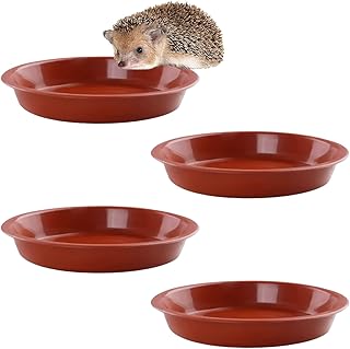 4 Stück Hedgehog Food & Water Bowl 13cm Breite Low-Profile 2cm Tiefe Design, Wetter & Frostbeständig, geeignet für Outdoor Wildlife Garden Verwendung