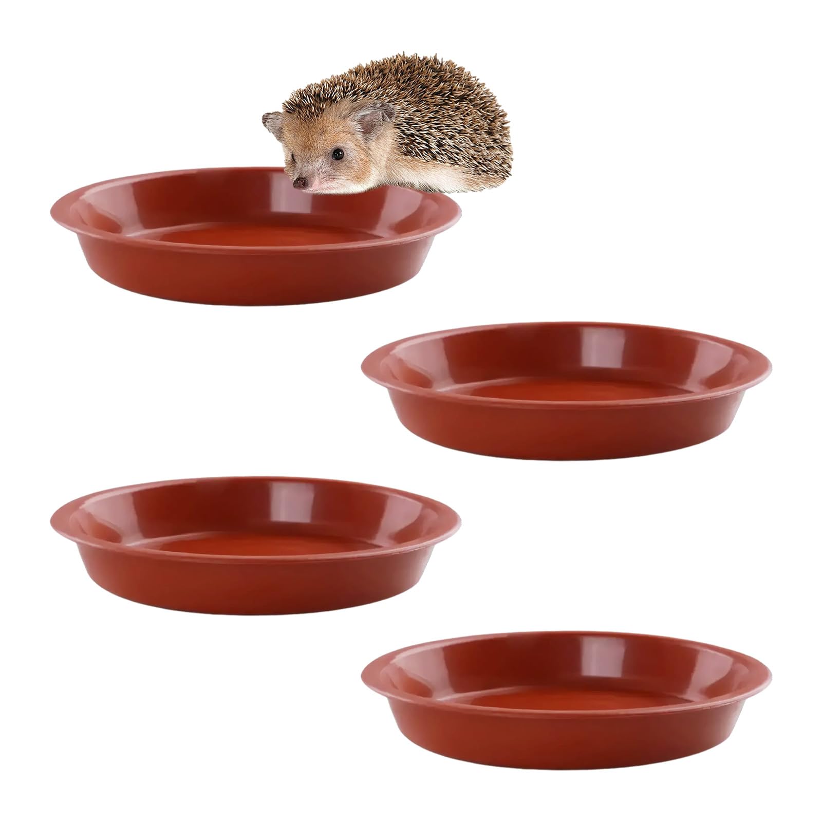 4 Stück Hedgehog Food & Water Bowl 13cm Breite Low-Profile 2cm Tiefe Design, Wetter & Frostbeständig, geeignet für Outdoor Wildlife Garden Verwendung