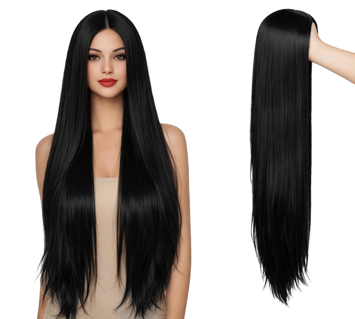 AHS Long Synthetic Hair Black Wig-picture-39