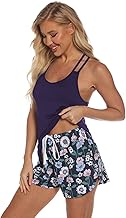 Womens Sleeveless Racerback Cami Pyjamas Soft Tank Top with Shorts