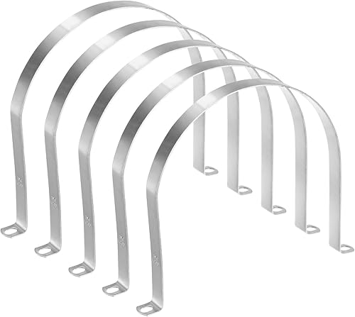 Miniatura 67 de Paquete de 10 abrazaderas de conducto, correa rígida de tubo de acero inoxidable 304 de 1-3/4 pulgadas M45 U con 2 agujeros