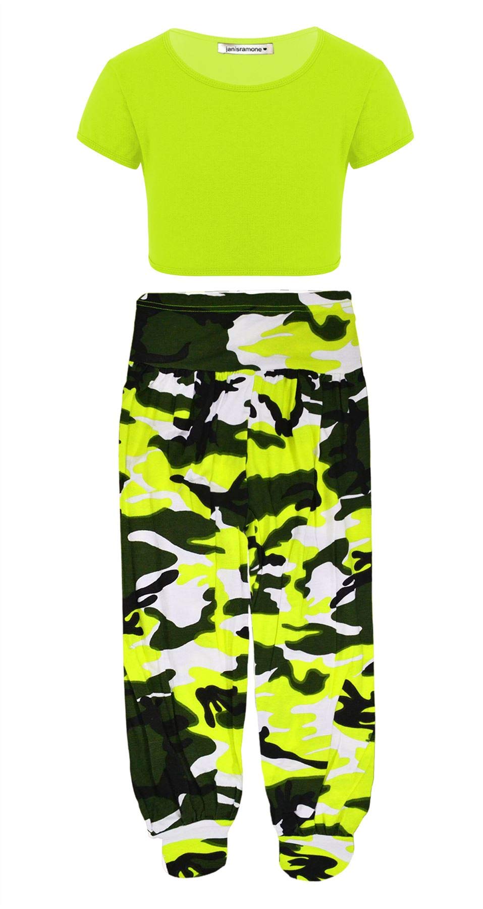 Janisramonekids Girls New Neon Crop Top Army Camo Print Alibaba