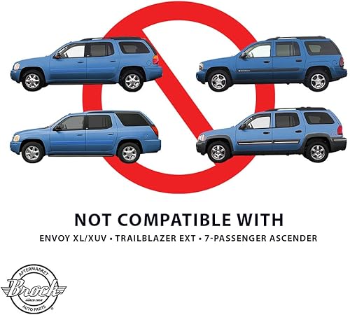 Miniatura 2 de Brock Elevalunas eléctrico trasero del conductor de repuesto con conjunto de motor de elevación compatible con Envoy Trailblazer 15893782 2002-2009