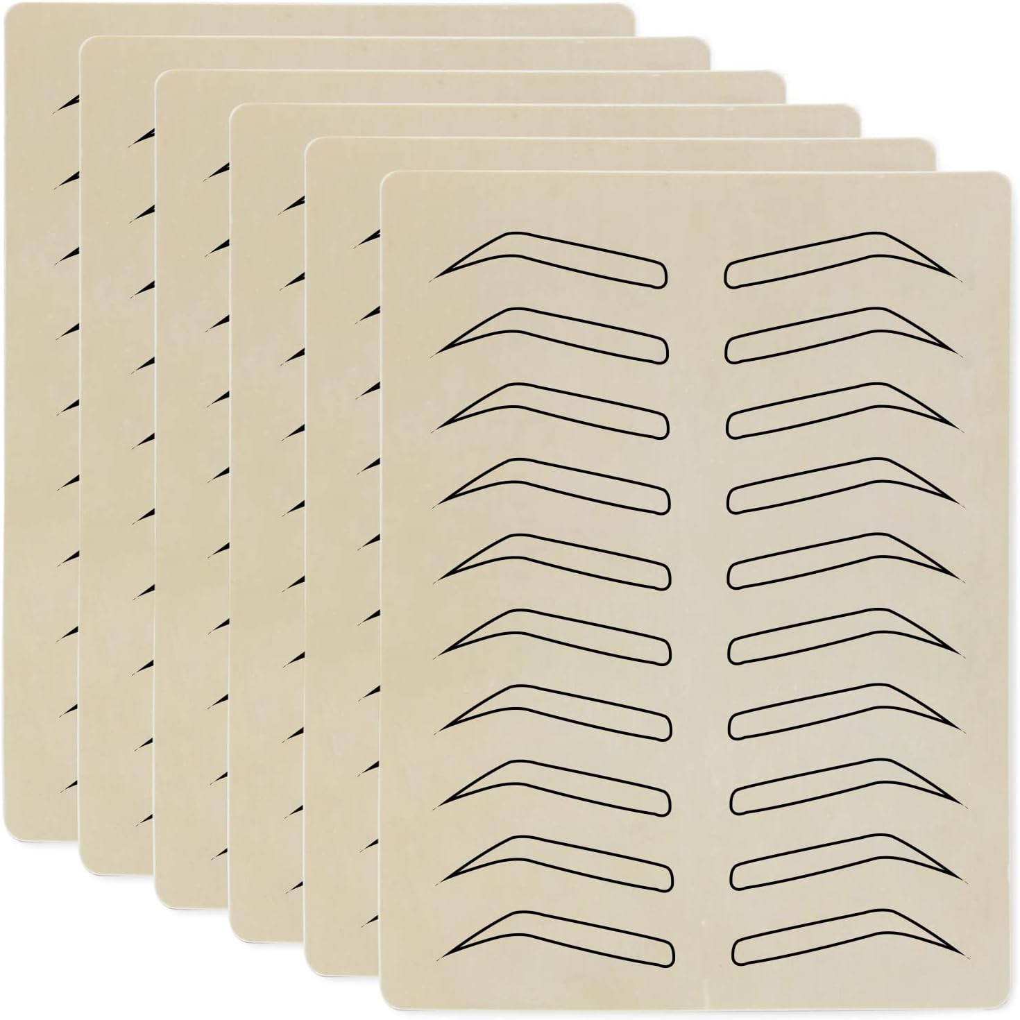 CZWESTC 6 Pcs Eyebrow Tattoo Practice Skin Sheets Microblading Practice Skin Double Sided Inkless Fake Skin Practice for Tattoo, Eyebrow