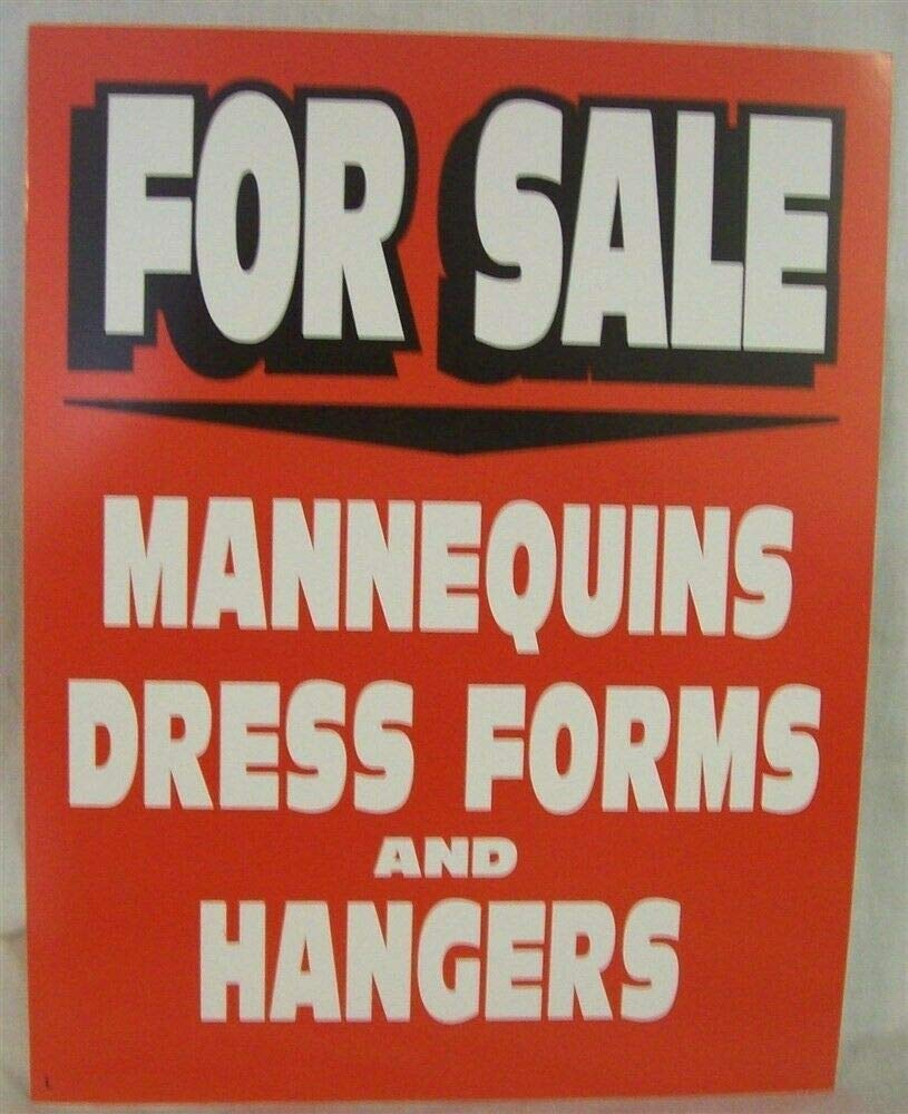 3 Heavy Card Stock Signs for Sale MANNEQUINS, Hangers