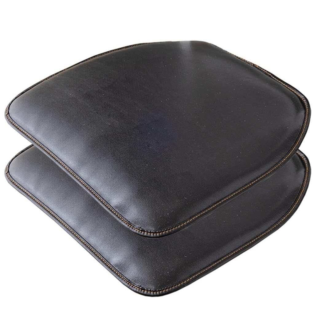 Cojines para sillas de cocina de cuero negro 43x40 cm con base antideslizante pack de 2
