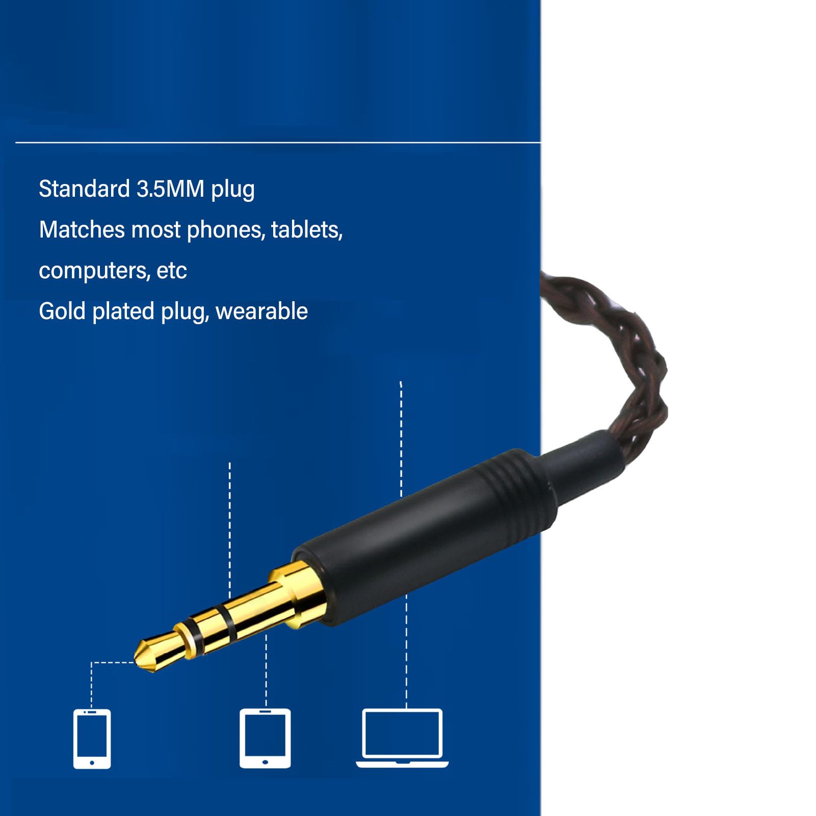 Kabel do Aktualizacji Słuchawek 3,5 Mm do A2DC Posrebrzana miedź Drut Zastępczy do Rozwiązania ATH CKS1100 E50 E70 LS300 3,9 Stopy