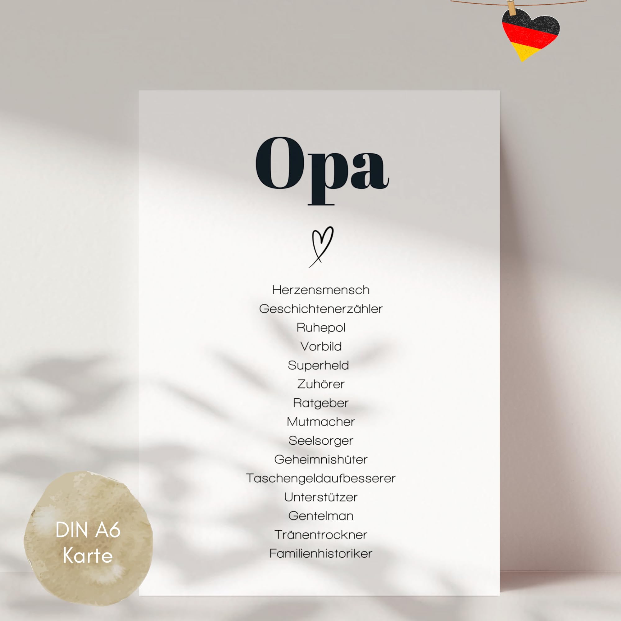 Geburtstagskarte Für Opa Mit Hai-Motiv, A6, Blanko Innen – Lustige Karte 'Grandpa Shark, I Love You'