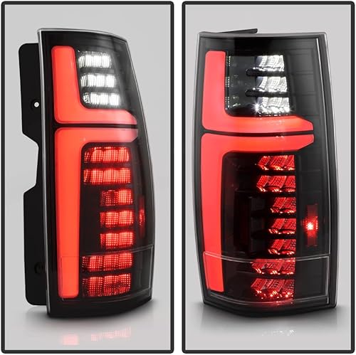 Miniatura 5 de KEEKPO - Para Chevy Suburban 1500 2500 Tahoe GMC Yukon negro 2007-2013 luces LED TaiL completas par izquierdo+derecho