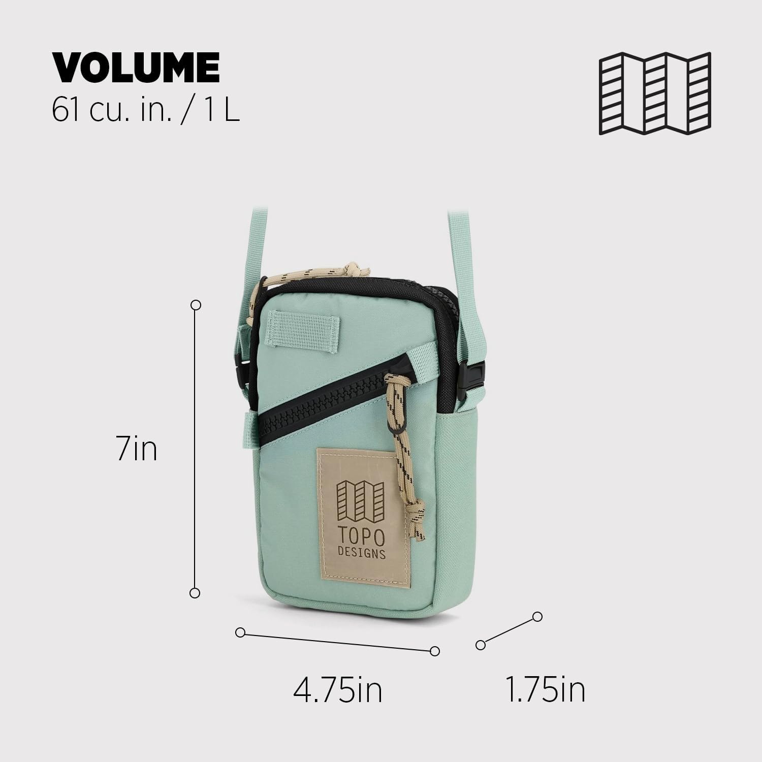 Topo Designs Mini Shoulder Bag - Over the Shoulder Daily Carry Essentials, Fanny Pack Carry Option | Over the Shoulder, Carry Option
