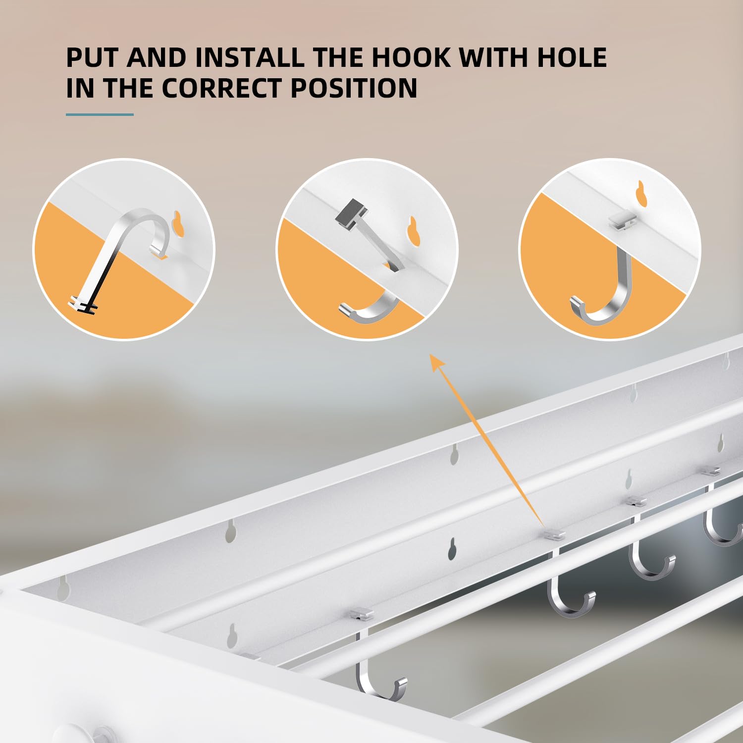Estante de secado de ropa, estante de secado de ropa, montaje en pared, plegable, capacidad de 60 libras, 5 postes de aluminio con 12 ganchos (blanco, actualización de 31.5 pulgadas)