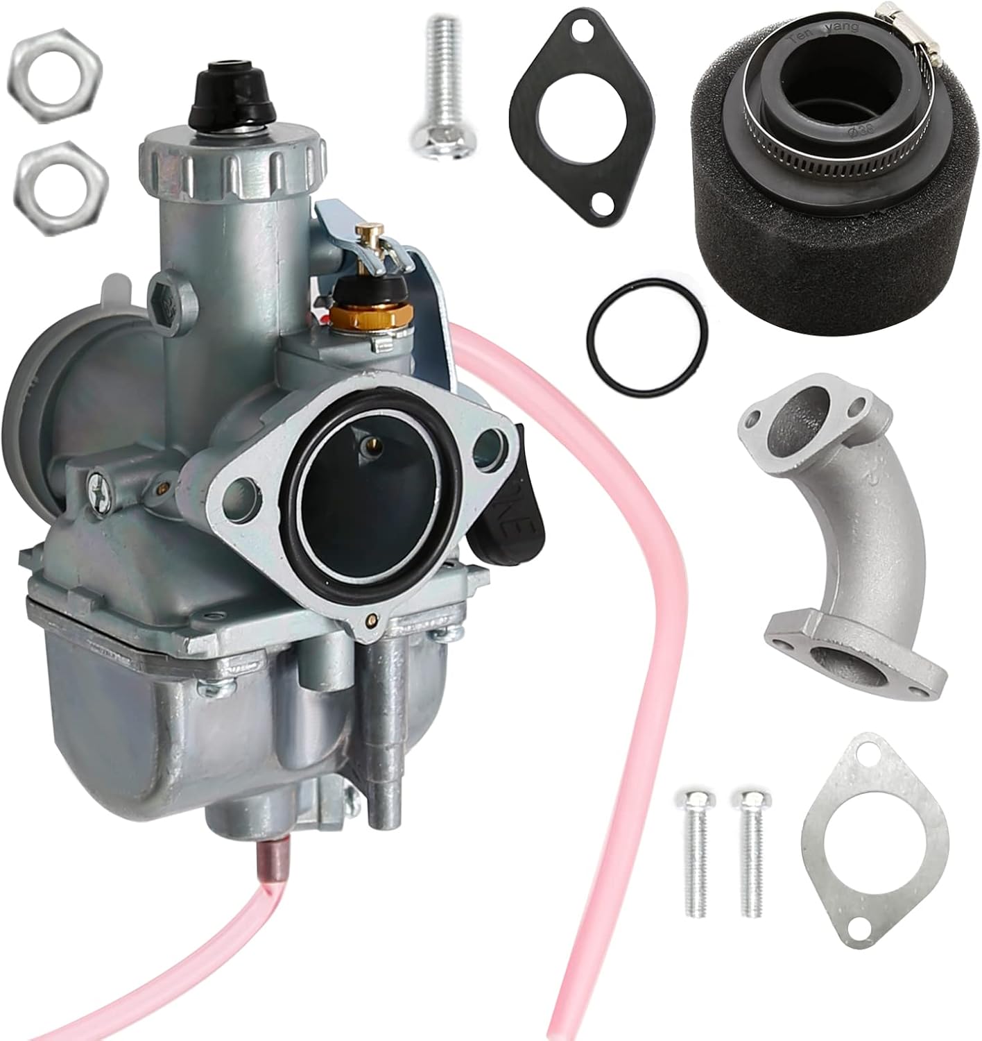 VM22 26mm Carburetor with Air Filter Intake Compatible with Pipe Pit Dirt Bike 110cc 125cc 140cc Lifan YX Zongshen Pit Dirt Bike XR50 CRF70 KLX BBR Apollo Thumpstar Braaap Atomic DHZ SSR
