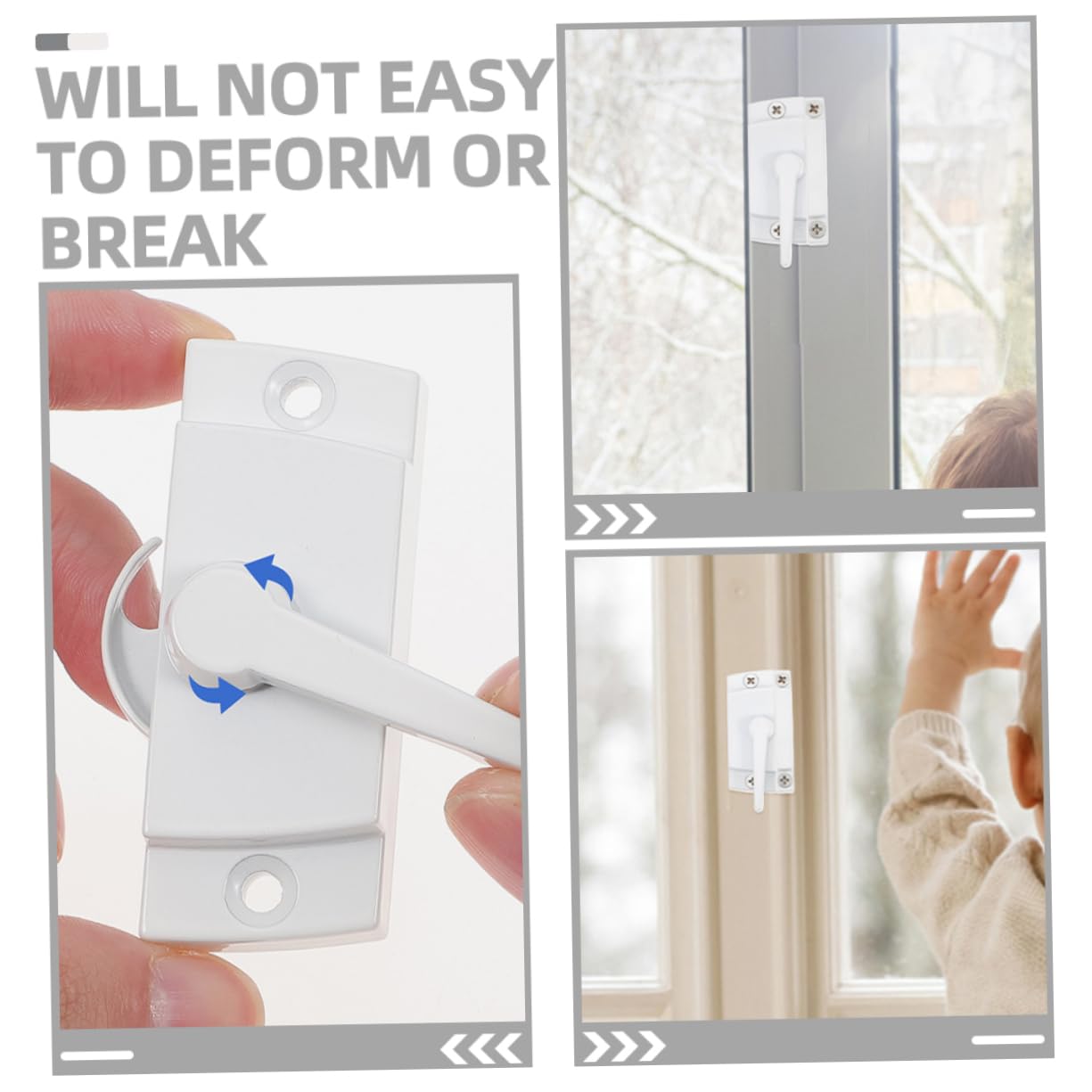 Uonlytech 10 Ensembles Serrure à croissant des produits récipient étanche serrure de porte coulissante verrou de porte coulissante poignées de contre-porte barres de sécurité pour fenêtres