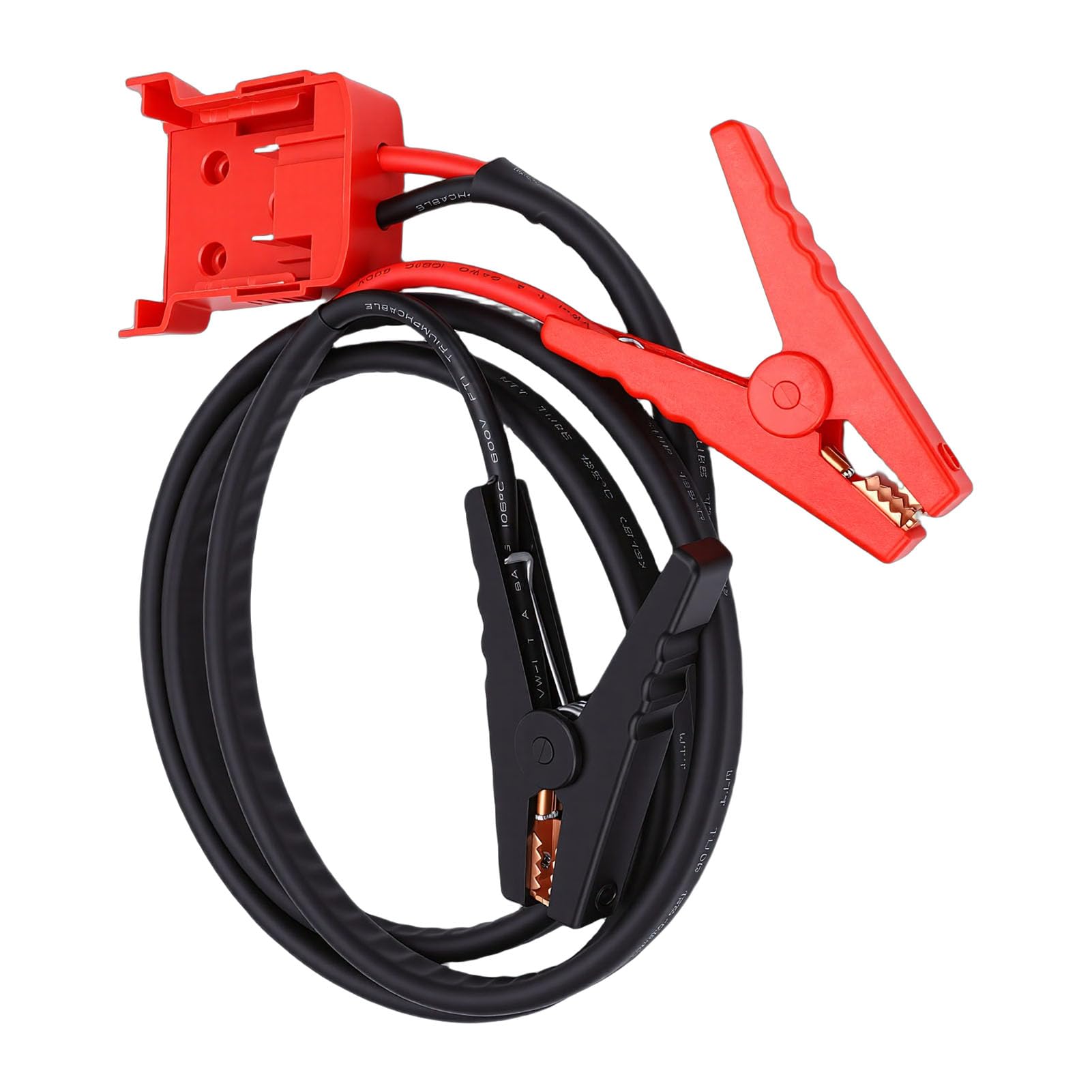 Akozon Cable de Arranque de Puente, Cable de Refuerzo Resistente de 8 AWG con Abrazaderas de Alta Resistencia y Resistencia Al Calor de 392 F para Baterías M18 de 18 V, Automóviles (5.9FT)