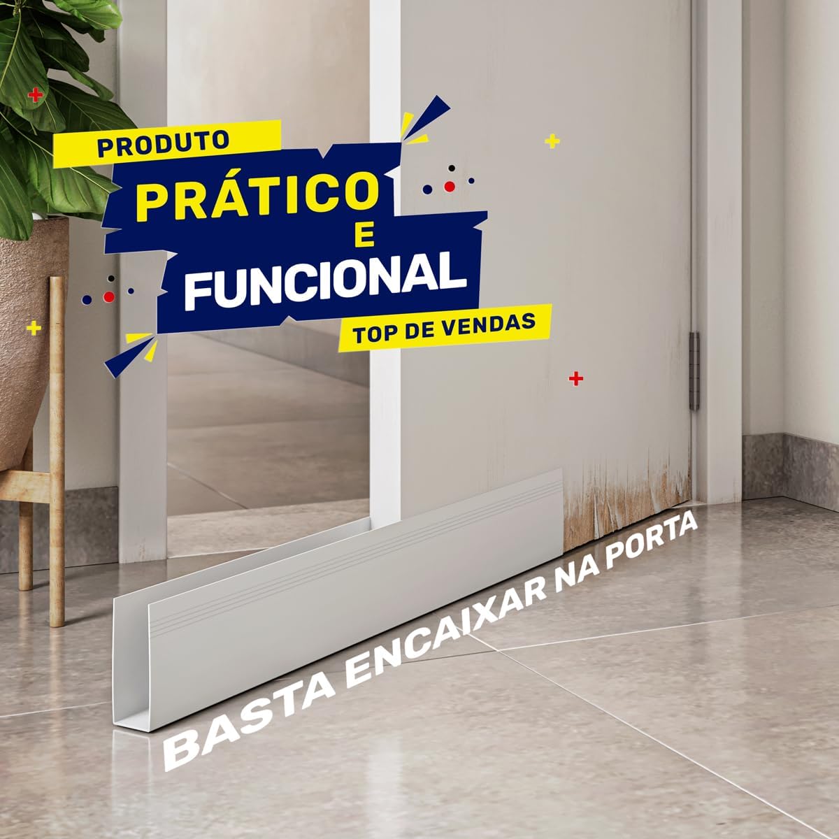 JGC COMERCIAL Protetor de Saia de Porta Facilit 70cm Branco