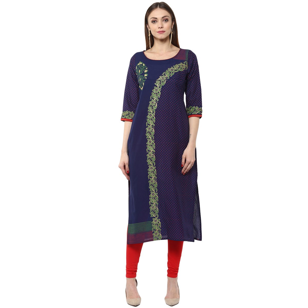 La-Paris Cotton Block Print Kurta (Blue)