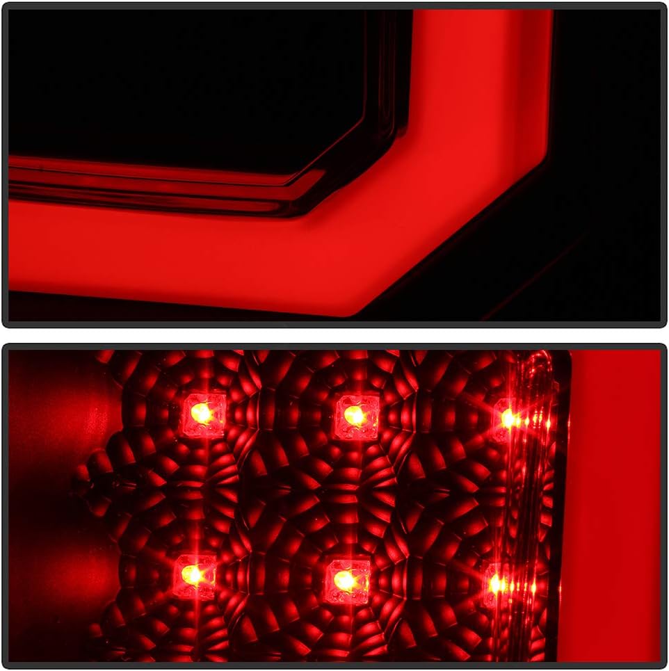 ACANII - For 2007-2013 Toyota Tundra Pickup Black Smoked LED Tube Tail Lights Brake Lamps Replacement Driver & Passenger