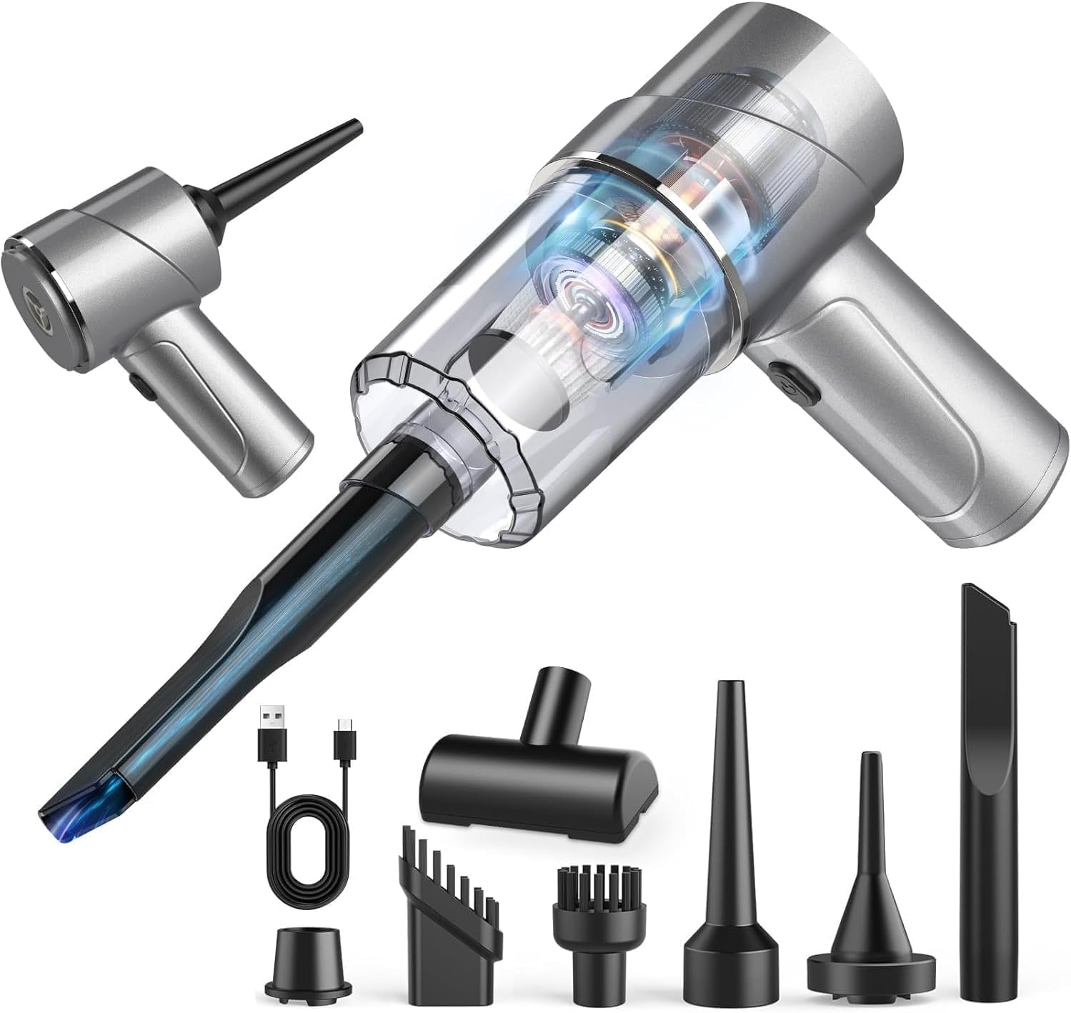 Jack's Classic Handheld Vacuum Cleaner, Hand Held Vacuum Cordless, USB Car Vacuum Cleaner for Car, Home, Office, Kitchen