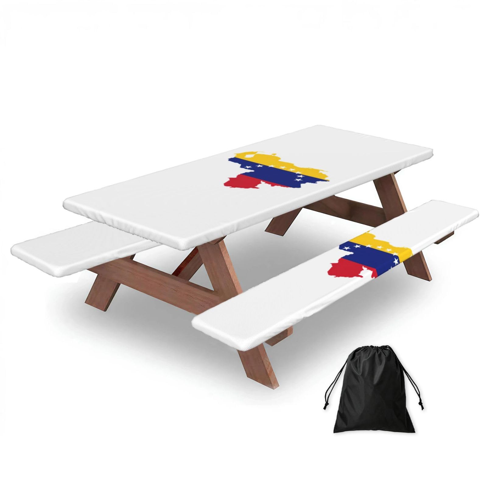 PPHGUT Venezuela Flag Print Picnic Table Bench Cover Set Outdoor Garden Bbq Protector For Family Camping
