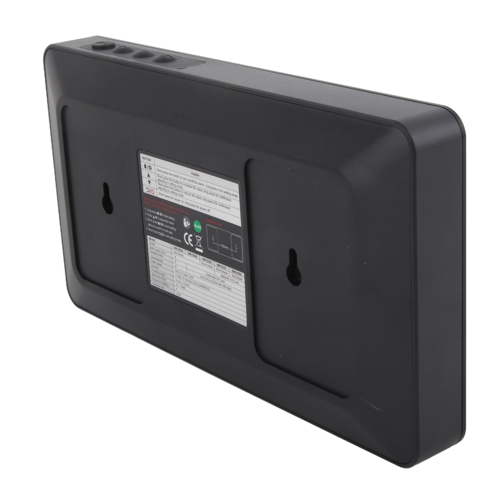 Medidor de Nivel de Sonido Montado en la Pared con Pantalla LCD Grande,
