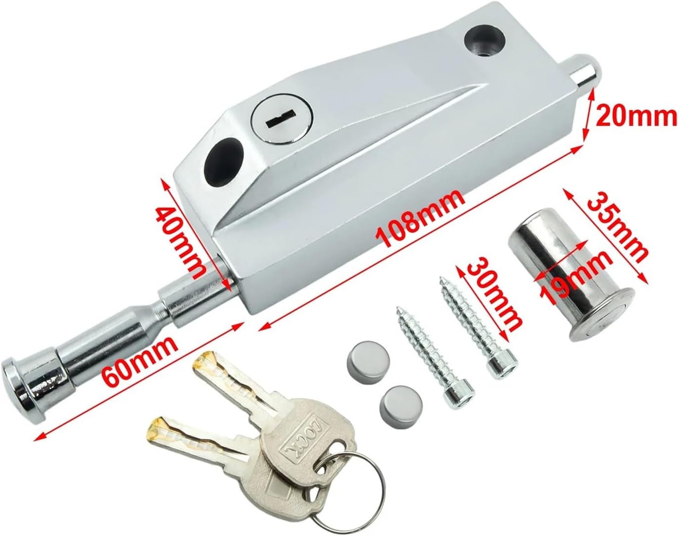 Sliding Glass Door Lock 2PCS Practical Home Park Latch Lock Household Hardware Framed Door Iron Reliable Revolving(Knob)