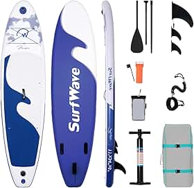Prancha de Surf Inflável Stand Up Paddle Adulto com Acessórios, Deck EVA Antiderrapante, 335×86×15CM, Suporta até 260 KG – Ideal para Iniciantes e Experientes