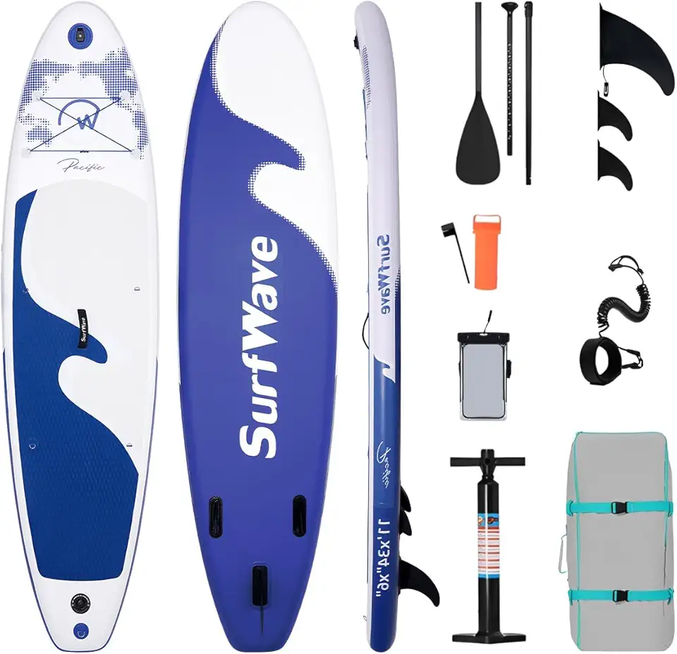 Prancha de Surf Inflável Stand Up Paddle Adulto com Acessórios, Deck EVA Antiderrapante, 335×86×15CM, Suporta até 260 KG – Ideal para Iniciantes e Experientes