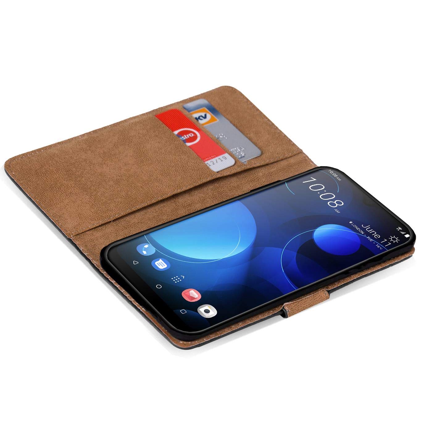 Verco Wallet Case for HTC Desire 19+ Book Cover with Magnetic Closure compatible with HTC Desire 19 Plus Flip Case with Card Slots Faux Leather - Image 4
