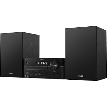 Philips TAM4555 Micro Hi-Fi System - 100W Bass Reflex DAB+/FM CD USB Audio Input Bluetooth 5.4 Auracast Remote Control Digita