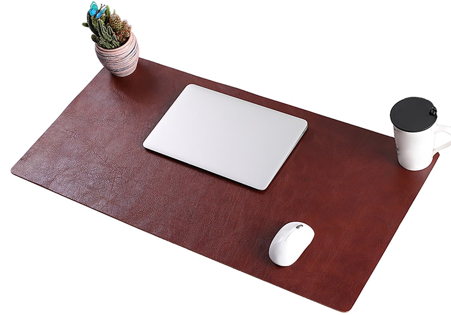 Tappetino da scrivania in pelle per donna e uomo, protezione per scrivania per ufficio e casa, Blocco da tavolo(Brown,70x40cm)