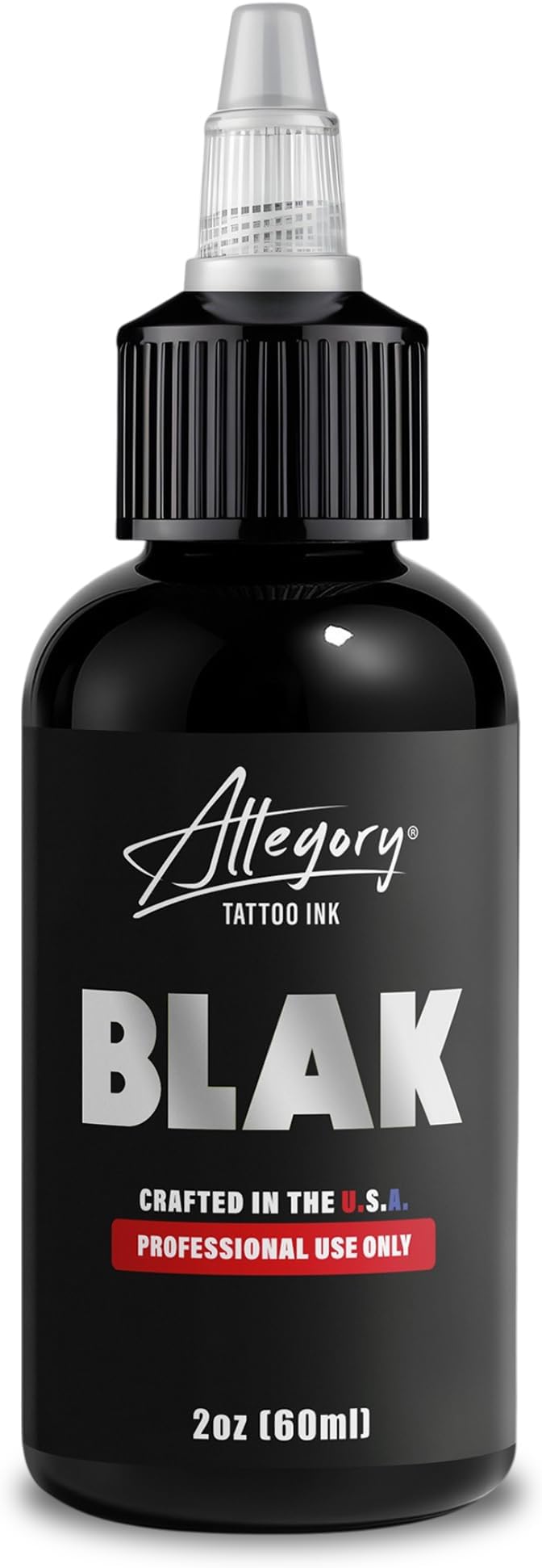 Allegory Tattoo Ink – Blak, Premium Black Tattoo Ink, Perfect for Lining and Shading, Smooth, Consistent Pigment, Vegan Friendly Tattoo Color, Organic Ink, Crafted in the USA, 2 oz