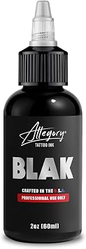 Allegory Tattoo Ink Blak, Premium Black Tattoo Ink, Perfect for Lining and Shading, Smooth, Consistent Pigment, Vegan Friendly Tattoo Color, Organic Ink, Crafted in the USA, 2 oz