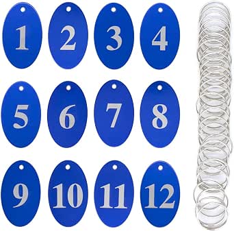 Aluminum Alloy Oval Number Tag Key Tag with Key Rings