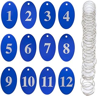 StayMax Aluminum Alloy Oval Number Tag Key Tag with Key Rings