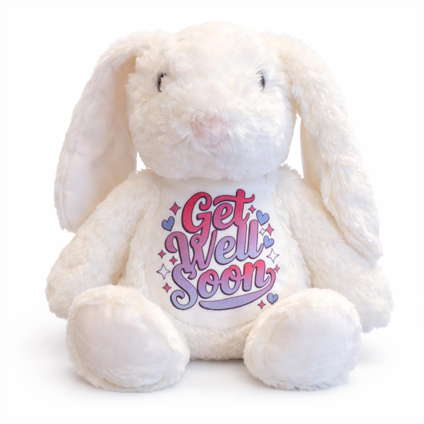 Silly Dog Designs - Get Well Soon Bunny Soft Toy - Comfort Plush Gift with Tote Bag & Poem Card - Cute Recovery Gift for Children & Adults - Pink, Brown or White Bunny (White)