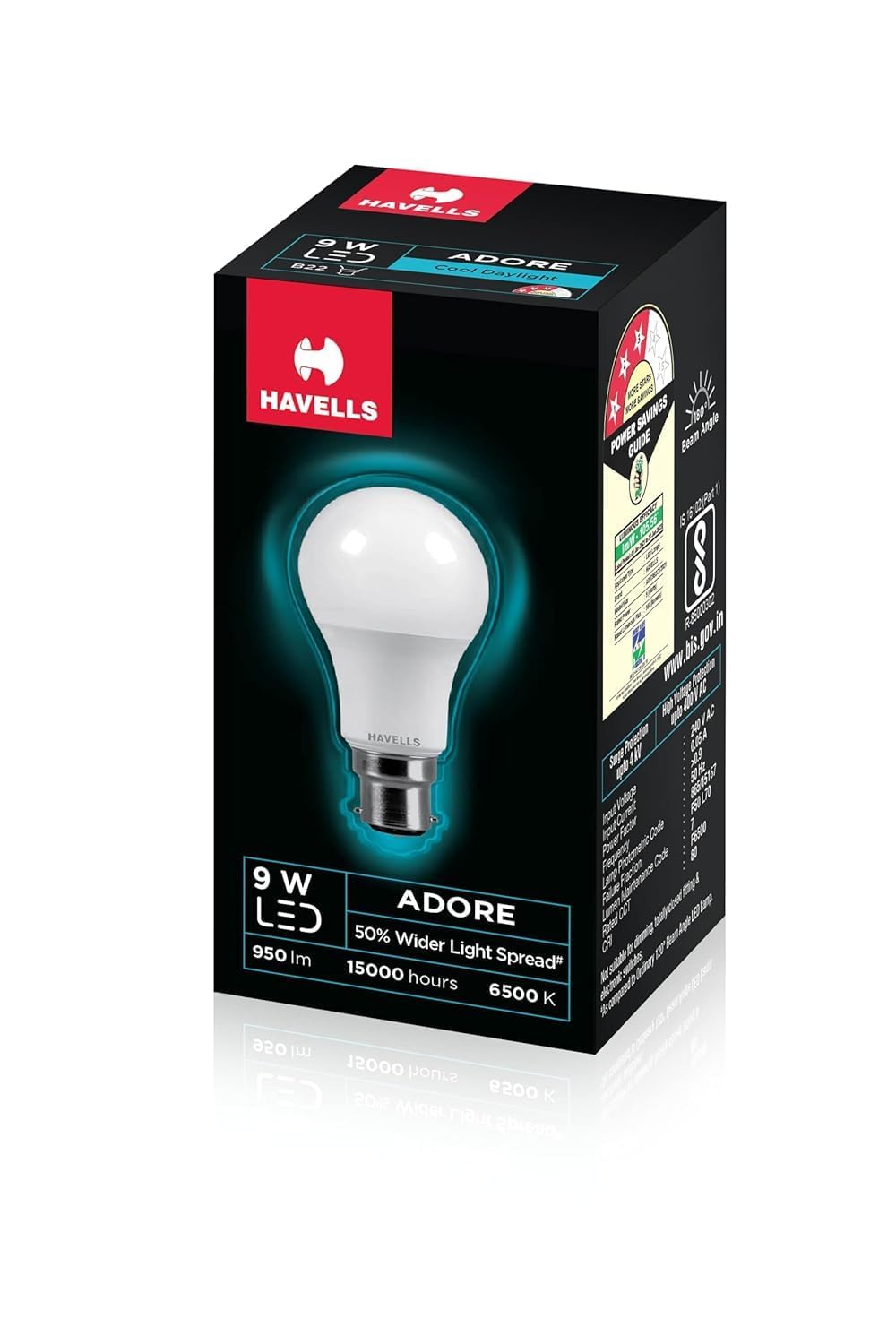 Havells 9w LED Bulb for Home & Office |B22 LED Bulb Base |Cool Day White Light (6500K) |4Kv Surge Protection |High Voltage Protection |Eco Friendly Energy Efficient | Pack of 1-image-10